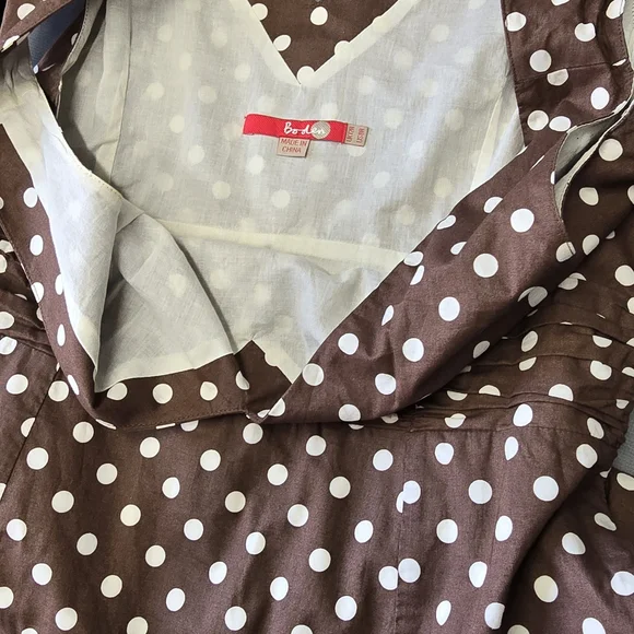 Boden Beige and Red Polka Dot Fabric (8R) - Picture 5 of 9